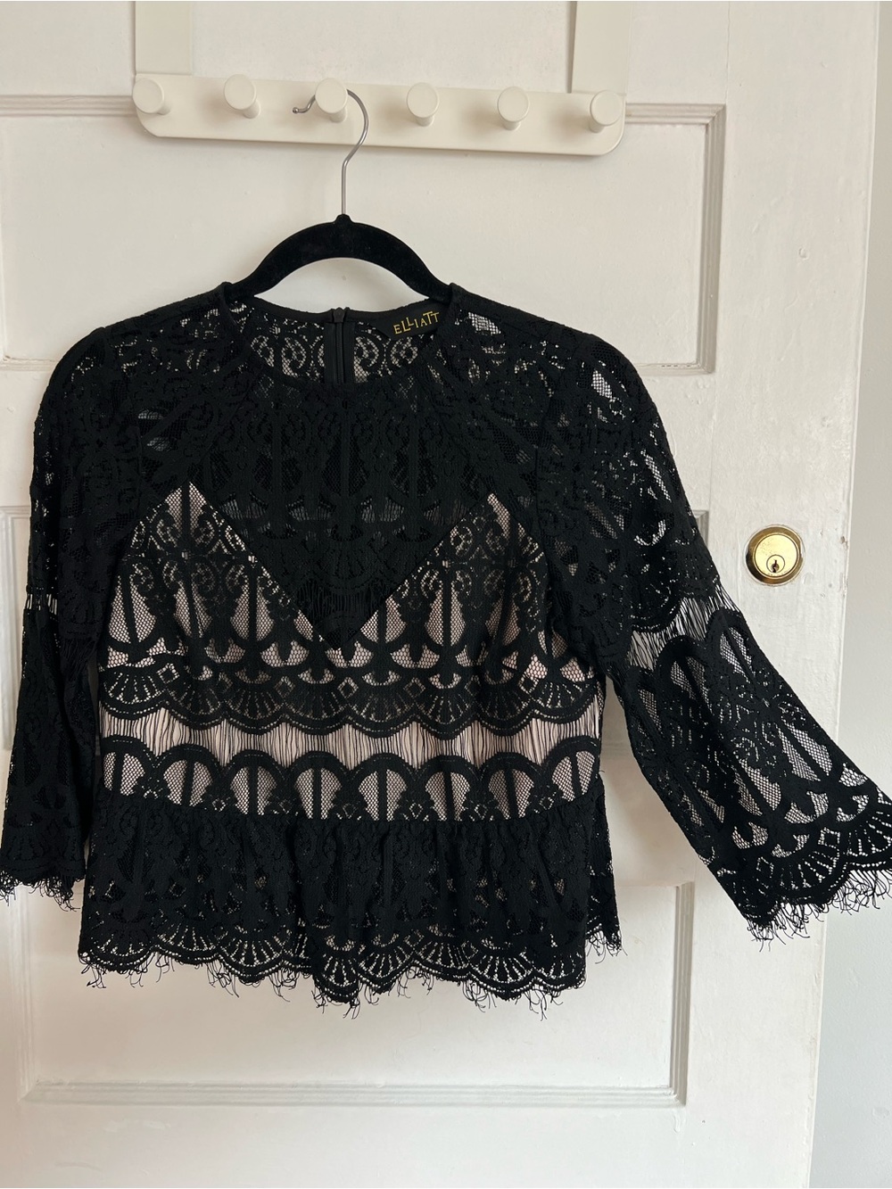 Elliatt Black Lace Overlay Blouse